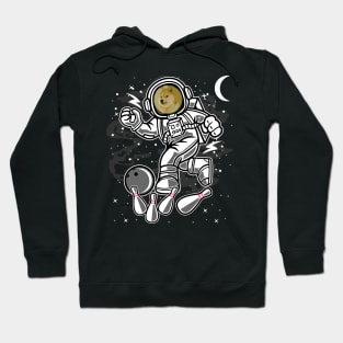 Astronaut Bowling Dogecoin DOGE Coin To The Moon Crypto Token Cryptocurrency Blockchain Wallet Birthday Gift For Men Women Kids Hoodie